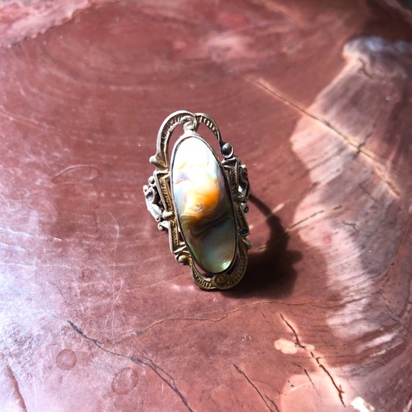Abalone silver ring - Picture 1 of 4